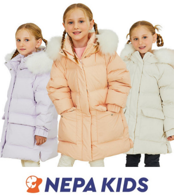 [백화점 매장판] 네파 키즈 휘리 덕다운 패딩 여아 패딩점퍼 겨울 윈터 패딩자켓 (퍼 탈부착 가능)