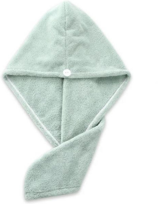 마이크로파이버 헤어 타월 프리미엄 안티 프리즈 드라이 랩 여성 및 남성용 모자 고흡수성 랩드 목욕 캡(그린)