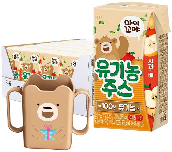 아이꼬야 베이비주스 사과*배 120ml 24팩 + 컵홀더, 1box