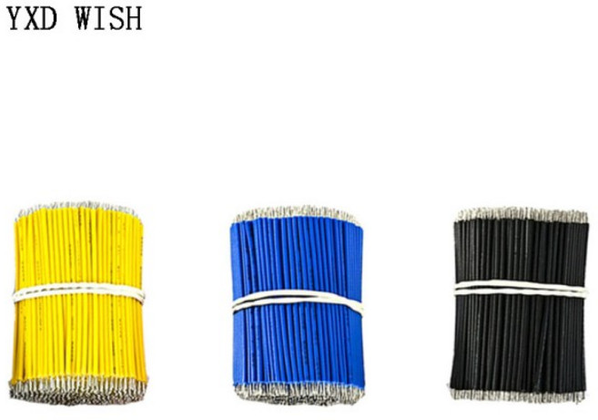 1000 개/몫 24AWG 8cm 주석 도금 브레드 보드 PCB 솔더 케이블 플라이 점퍼 와이어, 01 24AWG, 05 녹색, 08 10cm  100mm