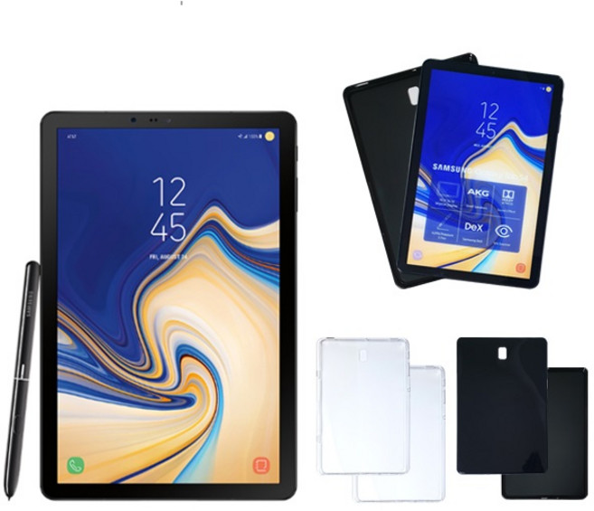 삼성 갤럭시 탭 S4 10.5 SM-T830 SM-T835 호환 클리어 투명 젤리 케이스, 블랙