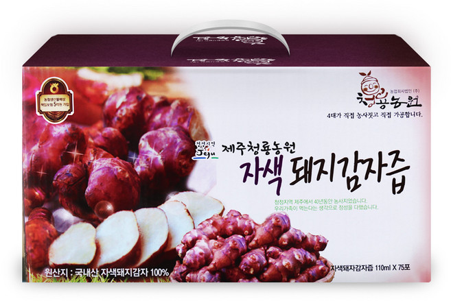 청룡농원 제주산 자색돼지감자즙 110ml x 75개입, 8.25L, 1개