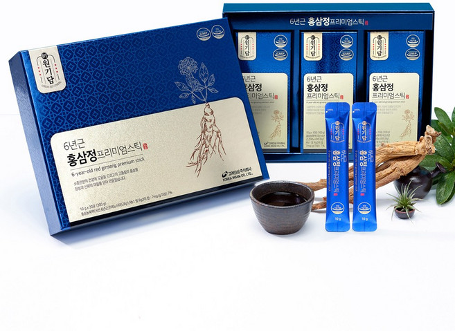 원기담 6년근 홍삼정 프리미엄스틱 30포 1박스, 1개, 300g