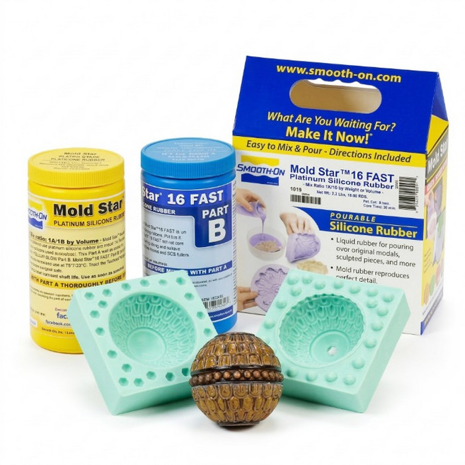 Smooth-On 부드러운 저점도 부가형 실리콘 Mold Star 16 Fast(0.9kg) - 경도 16A 경화시간 30분