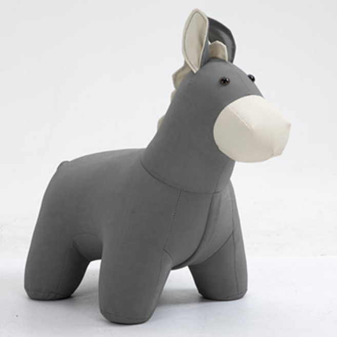 공룡 소파 의자 키즈카페 장식 알파카, 나파 가죽 동키 그레이