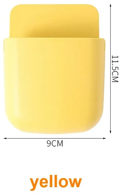 벽걸이 형 보관함 리모컨 정리함 케이스 에어컨 TV 휴대폰 플러그 거치대 스탠드 랙 3033, 01 yellow, 01 yellow large