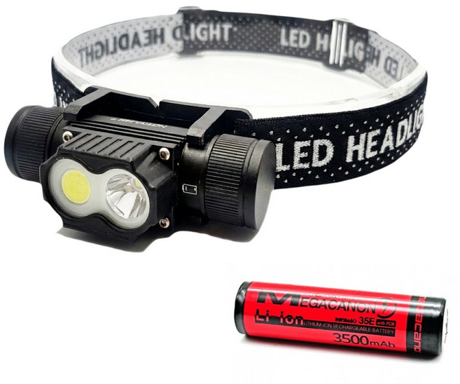 나이트큐브 NH14 충전식 안전모 LED 헤드랜턴 국산 3500mAh 배터리 포함, 1개, 블랙