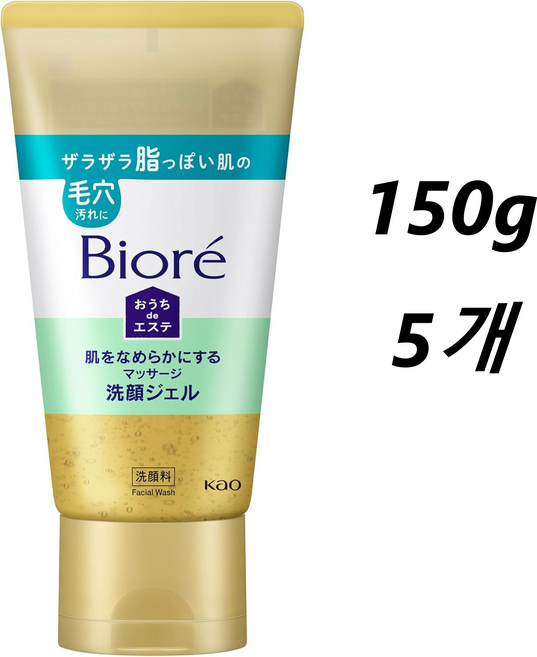비오레 홈 드 에스테틱 피부를 매끈하게 만드는 마사지 세안 젤, 5개