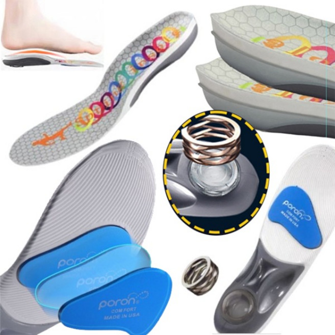 스프링 쿠션 + 포론 충격흡수 = 특허등록 런닝 워킹 더편하고빠른 기능성 깔창, 1개