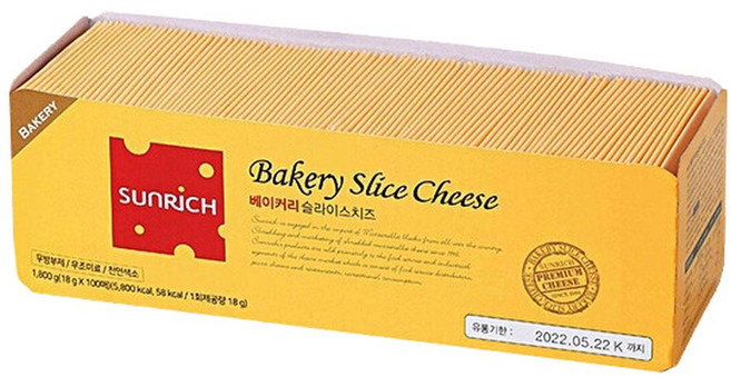 썬리취 베이커리 슬라이스 100매 1.8kg 체다치즈, 18g, 1개