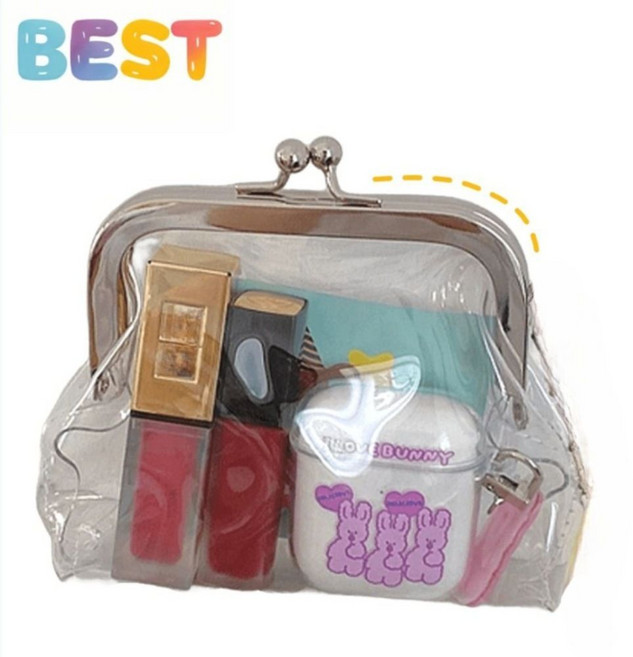 알랑이네 PVC 최화정 투명지갑 파우치 여행 똑딱이