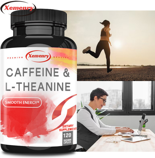 카페인 & L-테아닌 캡슐 150mg - 집중력 향상 에너지 증진 및 심신 안정, 1개, 60정