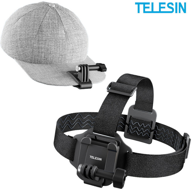 고프로 오즈모액션 헤드 스트랩 모자 캡 클립 마운트 2 in 1 타입 텔레신, 단품, 1개