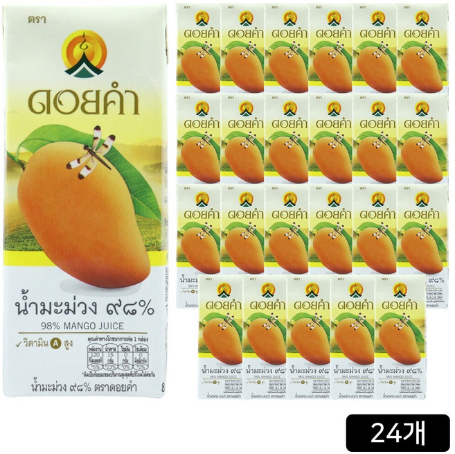 [홈쇼핑] 도이캄 착즙 98% 망고 주스, 200ml, 24개