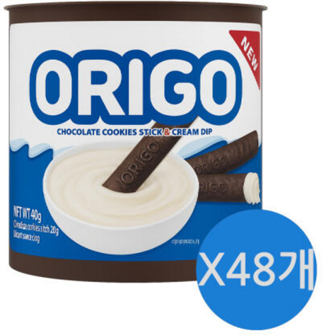 오리고 화이트초코스틱 찍어먹는초코, 48개, 40g