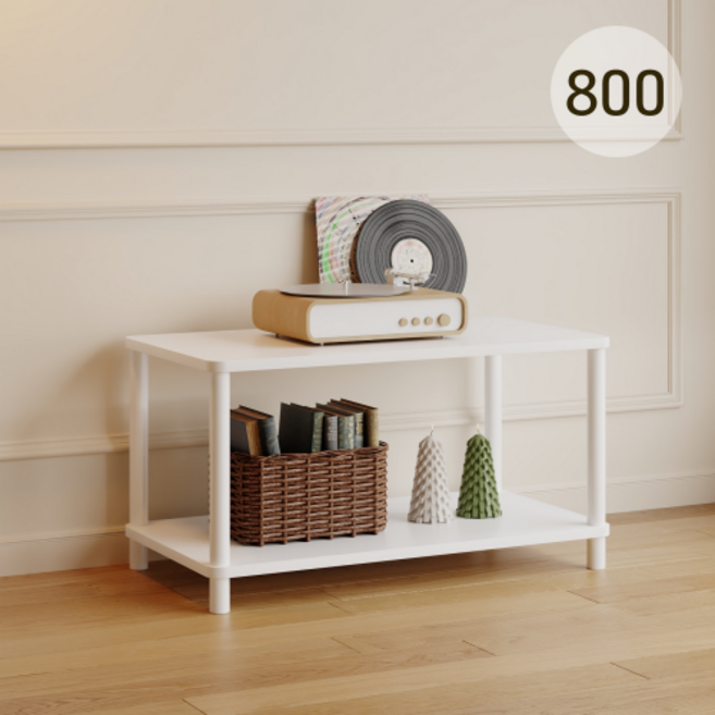 워너픽 다용도 선반 진열장, 2단, 화이트