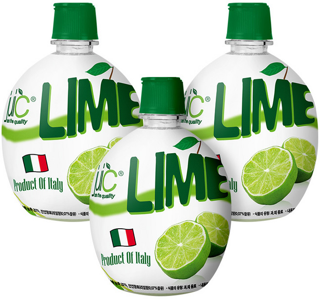 쥬시 라임주스, 200ml, 3개