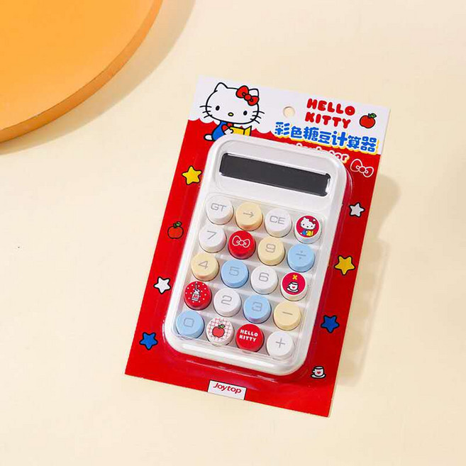 산리오 정품 헬로키티 전자계산기 사무용 다용도 소형, 1개, 화이트