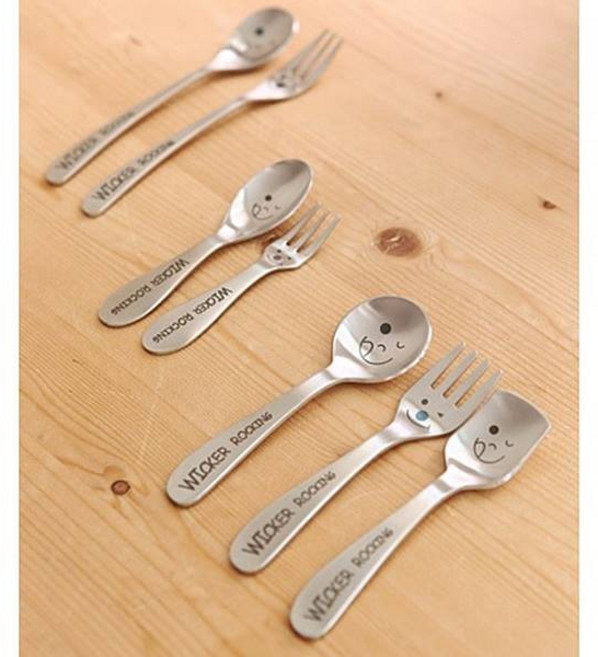 윙커어린이 티스푼티포크(3style), 유아포크, 1개