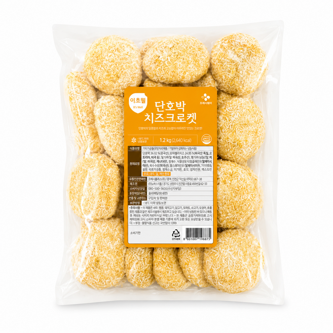이츠웰 단호박 치즈크로켓, 1kg, 6개
