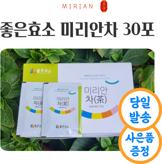 좋은효소 미리안차 2gx 6O포 미리안효소 미리안차 효소+증정품, 1박스, 30개입, 1g