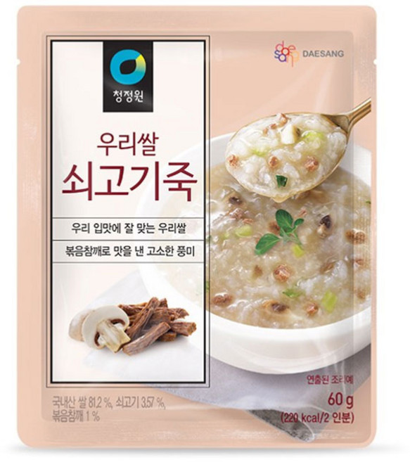 우리쌀 쇠고기죽 60g 우리쌀죽/간편죽/무배, 15개