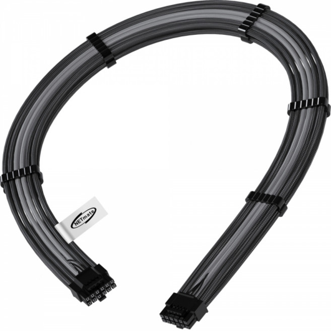 강원전자 NM-DPR1924 PCI-E 5.0 12VHPWR 슬리빙 케이블 0.6m (블랙/그레이), 1개