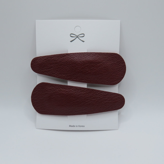 CHICLEATHER 양가죽똑딱핀 데일리 헤어핀 1+1