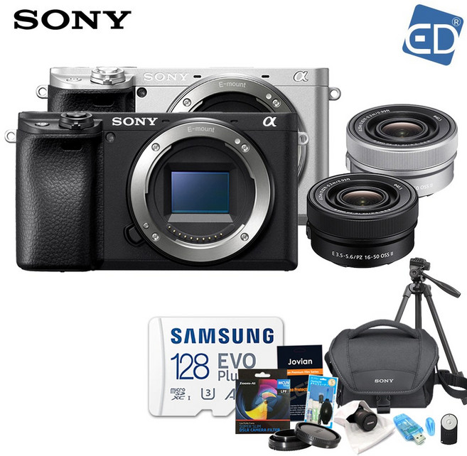 소니정품 A6400 16-50mm 128GB 패키지 미러리스카메라 /ED, 01 소니A6400블랙+16-50mm+128GB