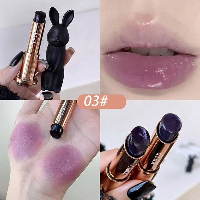 토끼 블랙 립 밤 글로스 건조하지 않음 복숭아 투명한 색조 모이스춰 라이징 메이크업베이스 소녀를위한 립스틱280365, [03] 3, 3.5g, 1개 - 쿠팡