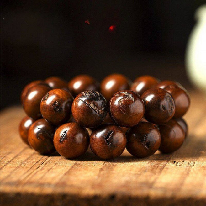 대추나무염주 팔찌 벽조목 액운방지 수제 부적 나인자 구슬 진언, 1개, 2_구자진언주 1.2mm 여성용