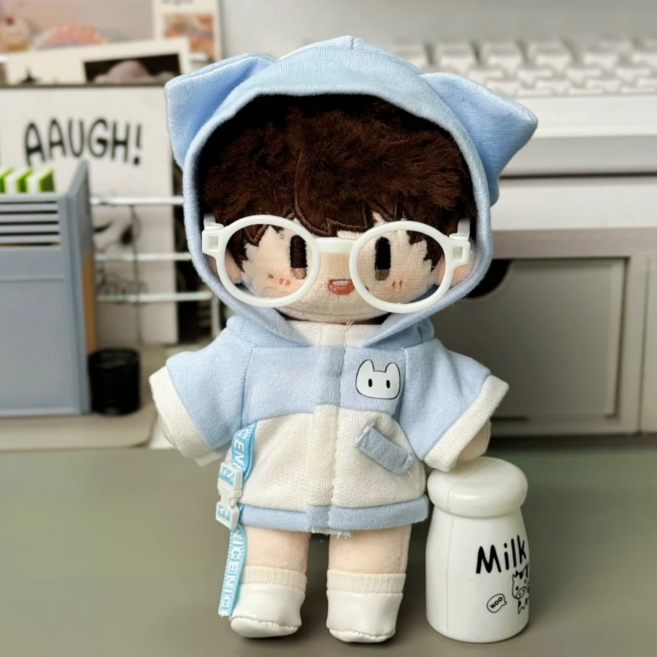 모카돌 10cm 20cm솜인형옷 고양이 후드 자켓, 1개, 블루