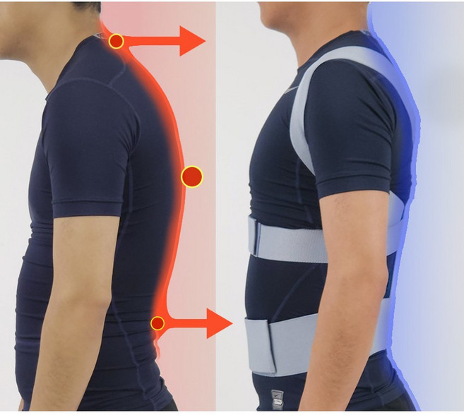 바디숨 바른자세 굽은등 라운드숄더 자세교정밴드, 1개