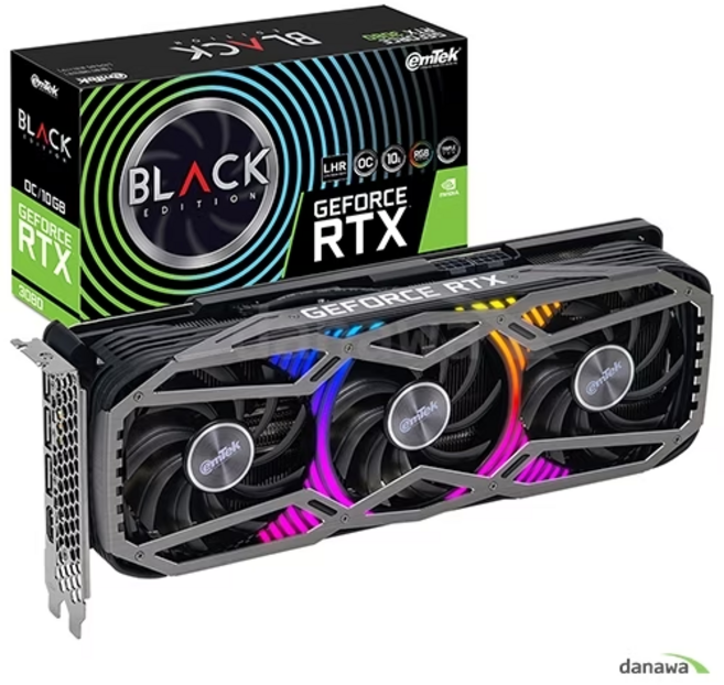 이엠텍 지포스 RTX 3080 BLACK EDITION OC D6X 10GB 블랙에디션