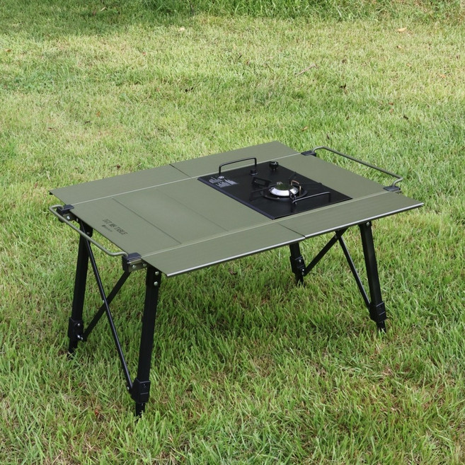 레드스노우 M8 IGT 테이블 접이식 높이조절 경량 캠핑 테이블, 카키