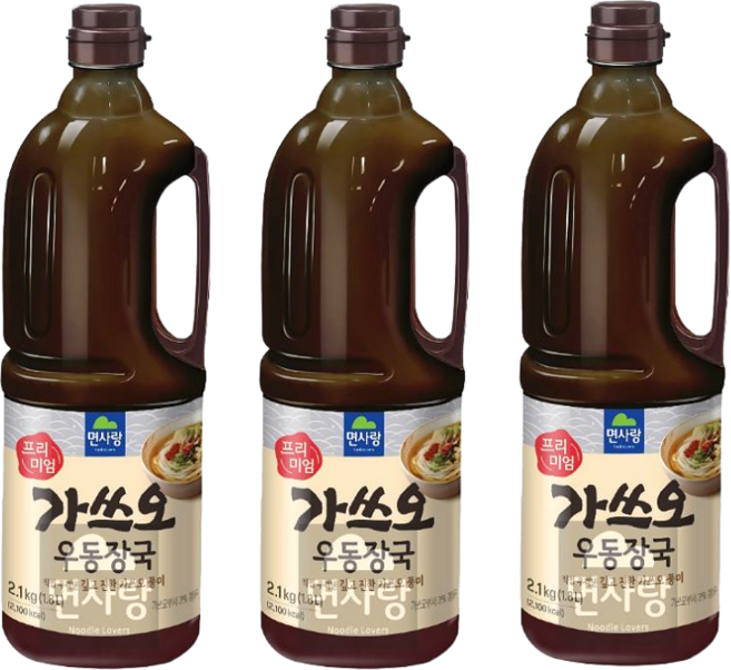 면사랑 프리미엄 가쓰오우동장국 2.1kg 실온 대용량 육수대용, 3개