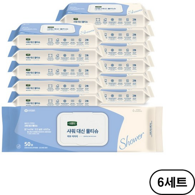 디펜드 샤워 대신 물티슈 캡형, 60g, 50매, 72개