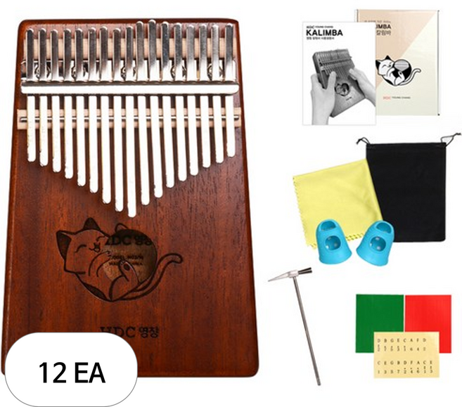 HDC영창 17음계 올솔리드 칼림바 풀 세트 M03 마호가니 고양이, 12개