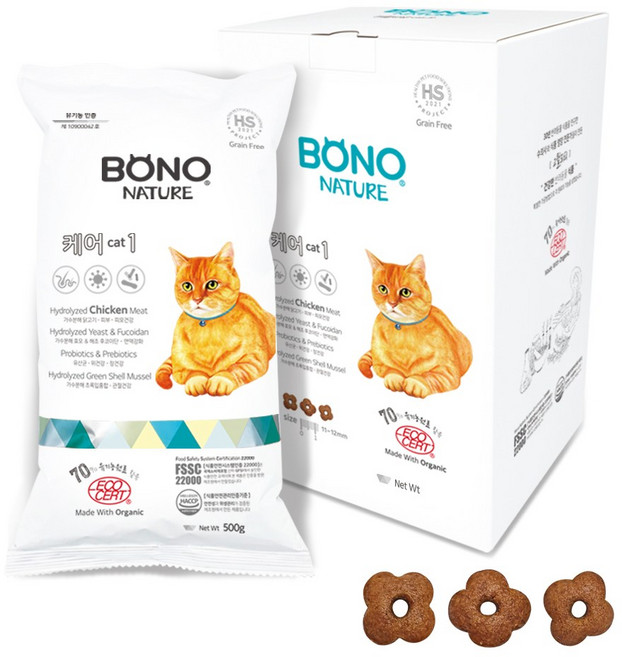 보노네이처 고양이 유기농 ( 피부 & 요로방광 ) ( 피부 & 면역 ) 가수분해 전연령 기능성사료, 7kg, 1개, 닭