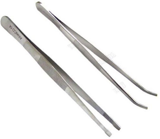 핀셋 16cm 직 곡 의료용핀셋 드레싱 포셉, 1개, 핀셋16cm(직)