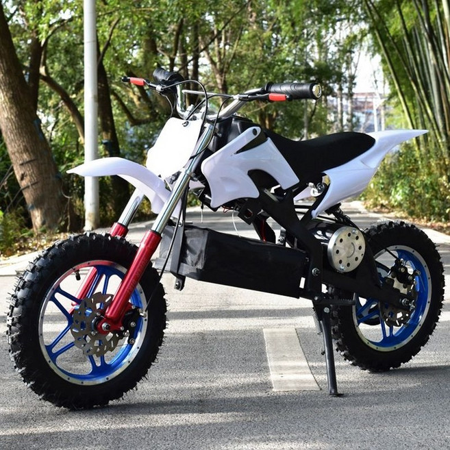 미니 포켓바이크 49CC 오토바이 2행정 레저용 산악, 36V 500W 충전식 전기 화이트, 기본 모델명/품번