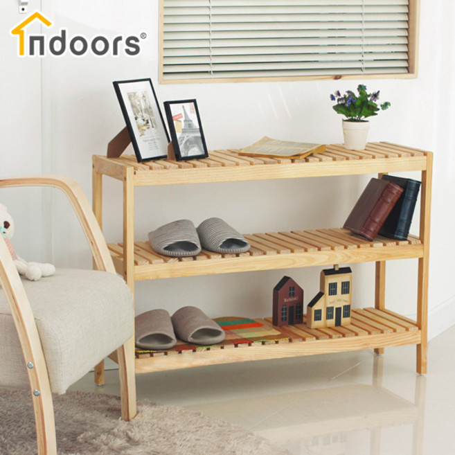 원목 선반형 신발장 3단 1000 [인도어스], 1개