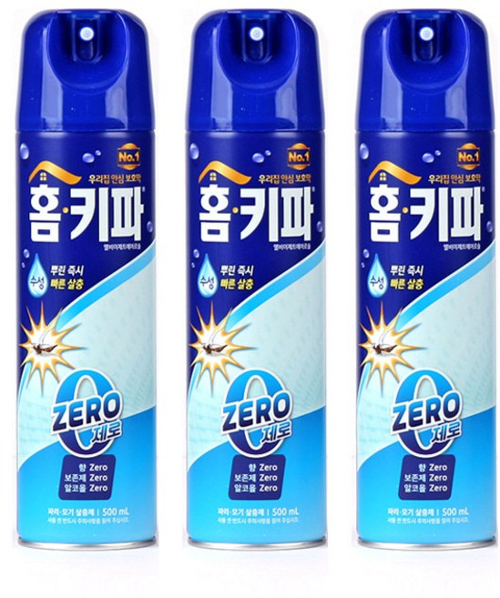 홈키파 제로 에어졸 모기약, 500ml, 3개