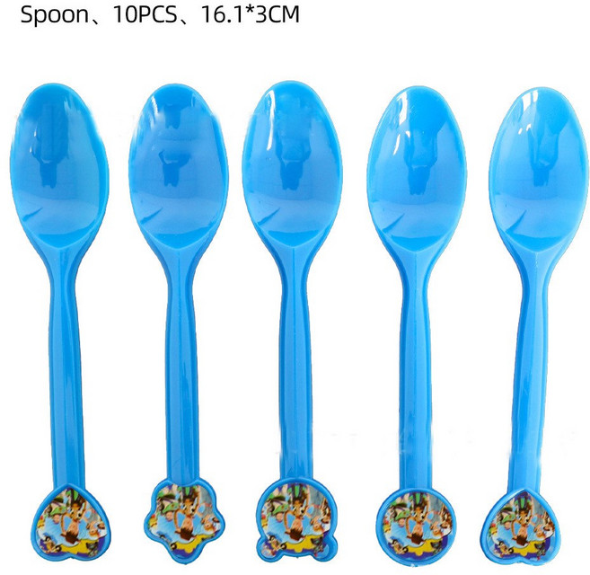 생일 축하 토이 스토리 파티 장식 식기 세트 종이 접시 컵 배경 배너 풍선 선물 가방 소년 용품, 10pcs spoons