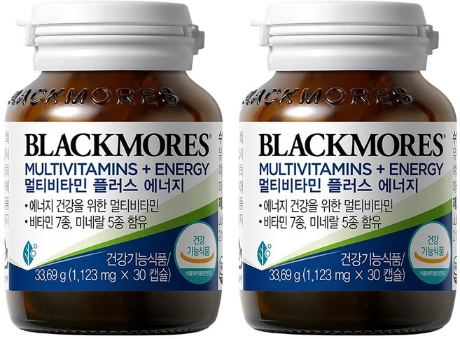 블랙모어스 멀티비타민 플러스 에너지 33.69g, 30정, 2개 - 쿠팡