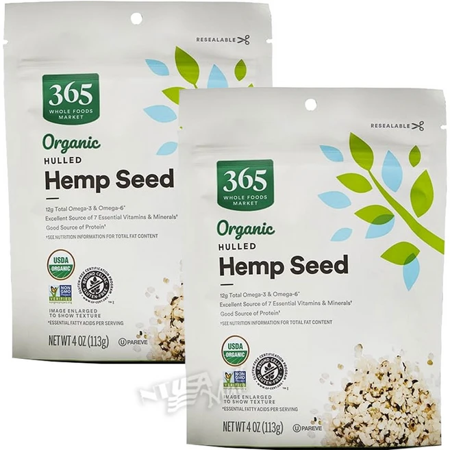 [1+1]365 바이 홀푸드 마켓 유기농 햄프 씨드 슈퍼푸드 113g/340g WHOLE FOODS ORGANIC HEMP SEED, 113g, 113g - 쿠팡