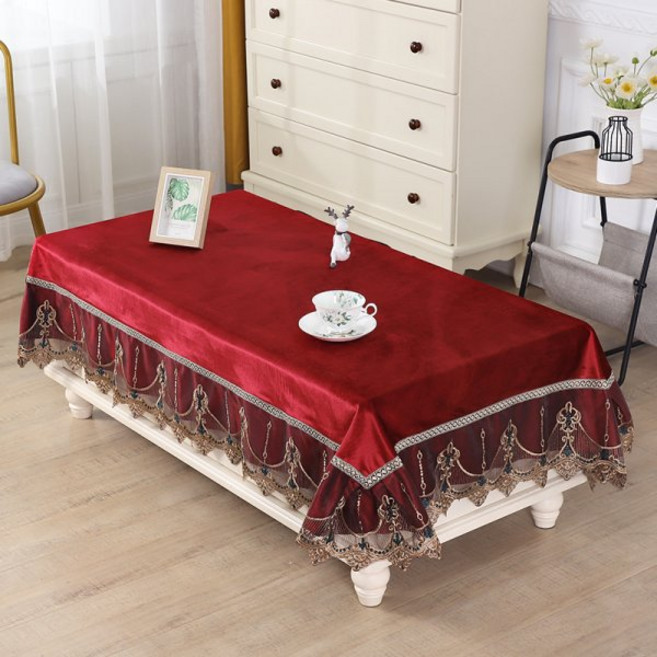 109593 테이블보 러너 유럽식 럭셔리 보 사각테이블보 덮개천 둥근테이블보 긴탁자 식탁보, 1개