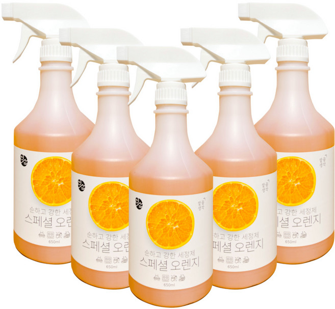 피비원 깔끔생각 순한 스페셜오렌지 650ml 다목적세정제, 5개