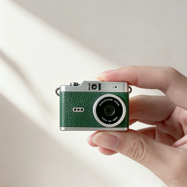 휴대용 Y2k 키링 디지털 카메라 초소형 레트로 감성 디카 SD카드 포함, 그린