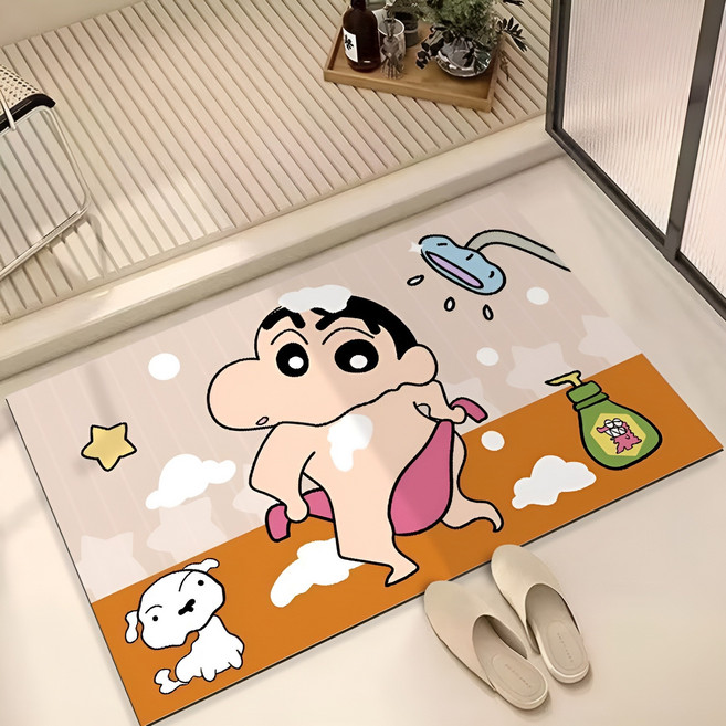 귀여운 인물 욕실 발매트 규조토 발매트, 짱구는 못 말려요 25